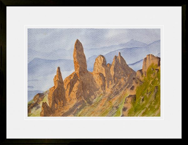 Old Man Of Storr, Isle of Skye Art, original watercolour painting of Scottish Highlands