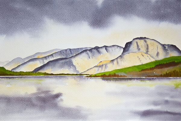 Ben Nevis and Nevis range original watercolour painting of Scottish Highlands