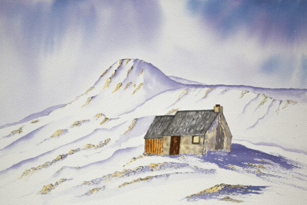 Corrour Bothy, Cairngorms original watercolour painting