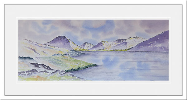Wastwater in Winter, The Lake District, framed watercolour painting for sale