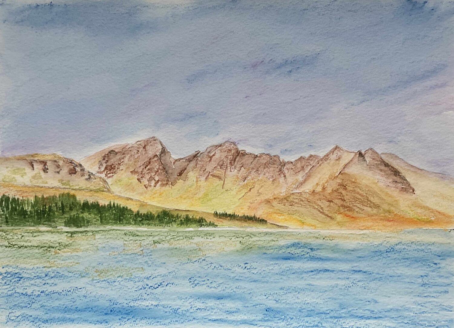 Bla Bheinn Isle of Skye sketch, Scottish landscape art for sale