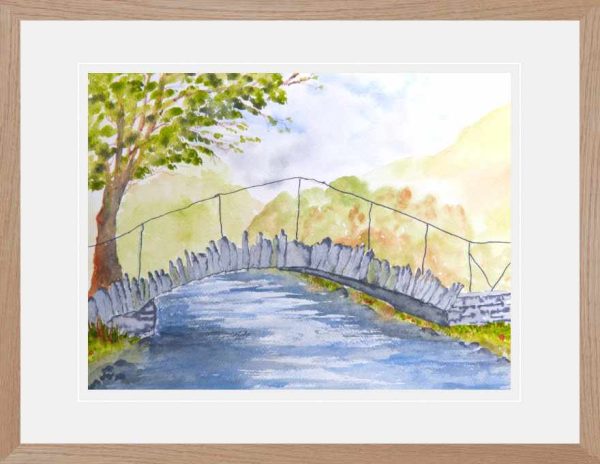 Slater Bridge, Little Langdale, original watercolour painting for sale
