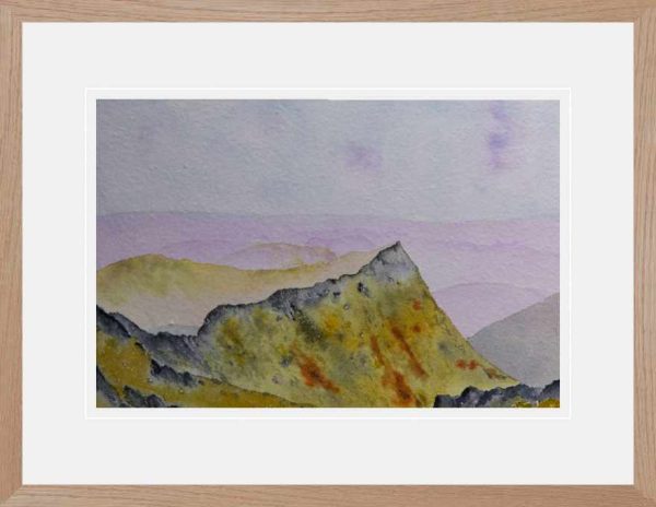 Striding edge Ridge, Helvellyn, Lake District original watercolour painting for sale