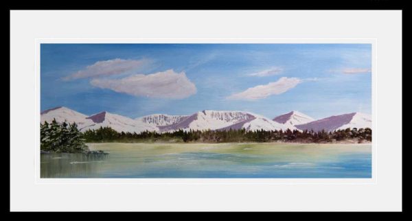 Cairngorms in Winter original oil painting of Scottish Highlands