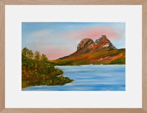 Suilven from Cam Loch, original oil painting of Scottish Highlands