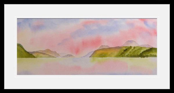 Loch Ness from Dores, framed originalwatercolour painting for sale