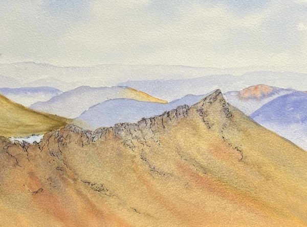 Striding Edge, Helvellyn watercolour sketch for sale