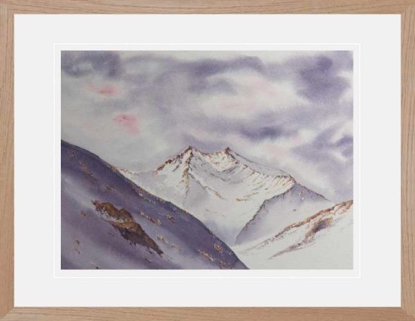 Ben Lui original watercolour painting of winter in the Scottish Highlands