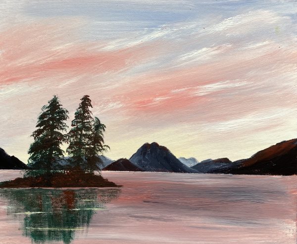 Slioch and Loch Maree Sunset oil painting for sale