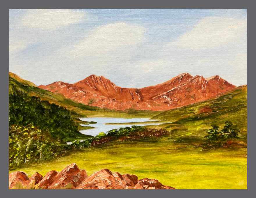 Yr Wyddfa from Heights of Capel Curig original oil painting, Eryri art for sale